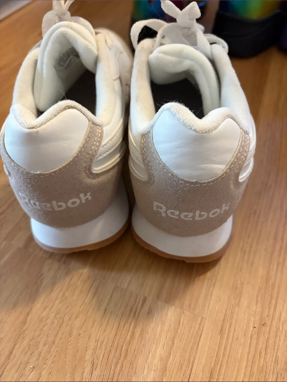 Women’s White Lace-Up Sneakers with Suede Trim